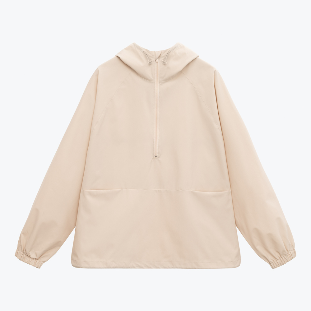 Ветровка (анорак) оверсайз унисекс RISSMAN, бежевая, размер M/L