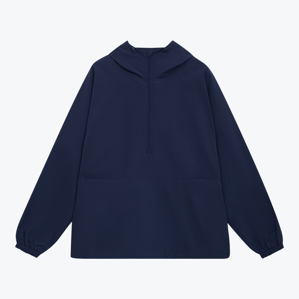 Ветровка (анорак) оверсайз унисекс RISSMAN, темно-синяя, размер XS/S