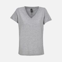 Футболка женская Regent Women с V-образным вырезом, серый меланж