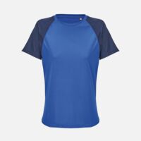 Футболка спортивная женская Vortex Women, темно-синяя с ярко-синим