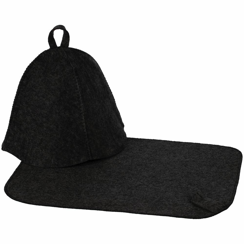 Набор для бани Heat Off с ковриком, черный