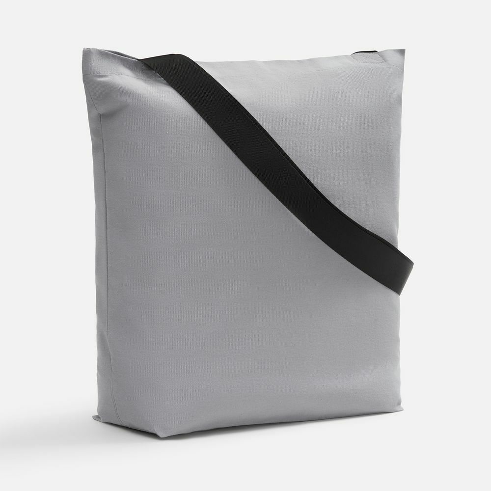 Шопер B5, серый с широкими черными ручками