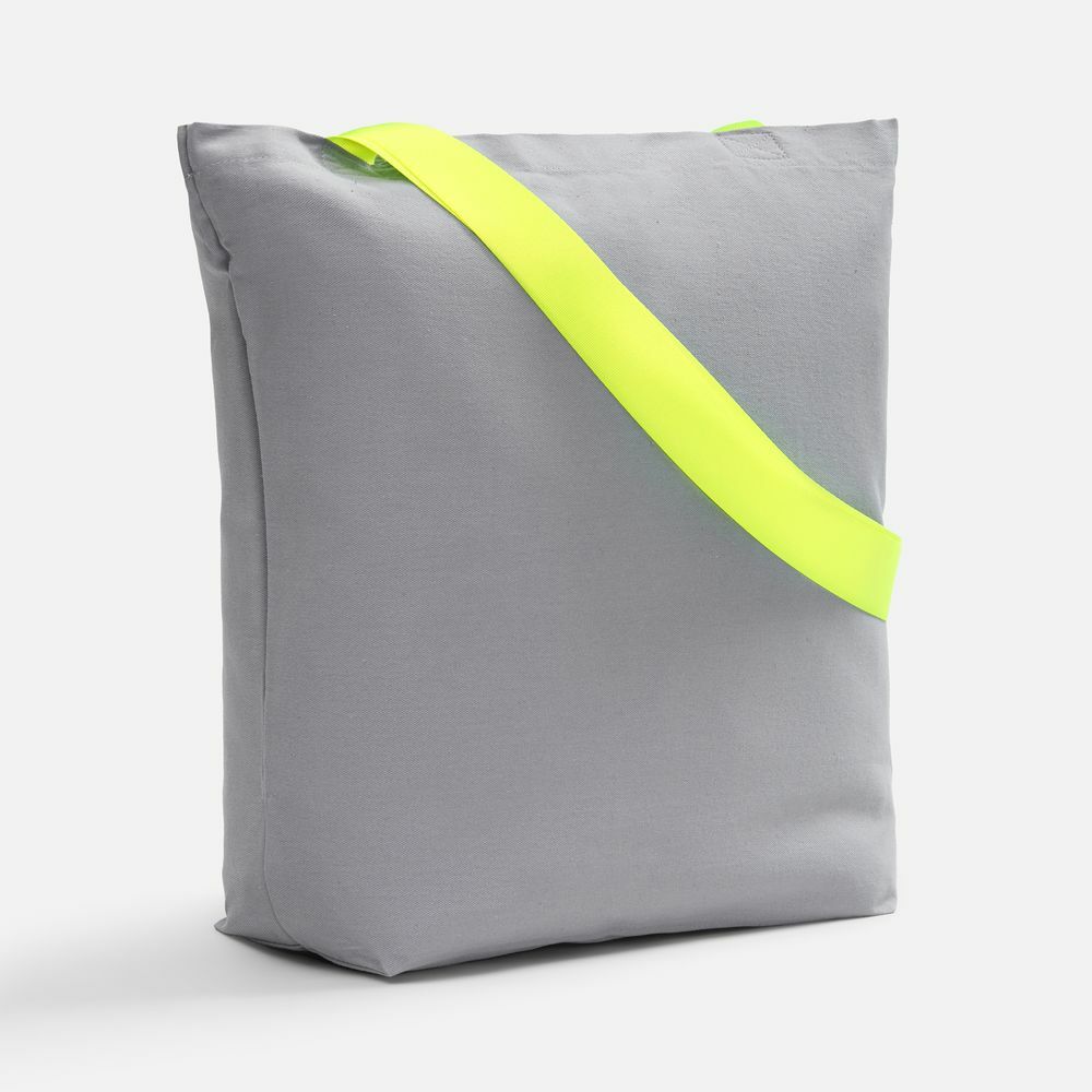 Шопер B5, серый с широкими желтыми ручками