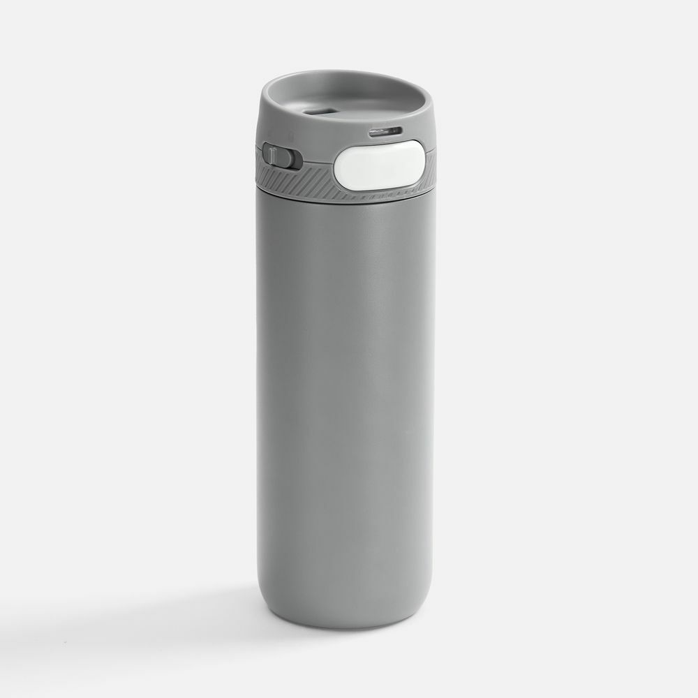 Термостакан X1 с цветной кнопкой, серый с белым