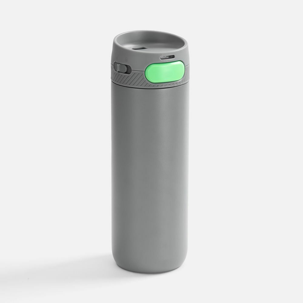 Термостакан X1 с цветной кнопкой, серый с зеленым