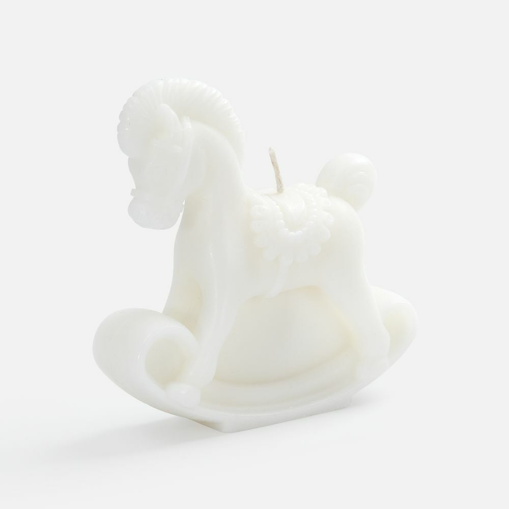 Свеча фигурная «Лошадка-качалка», белая