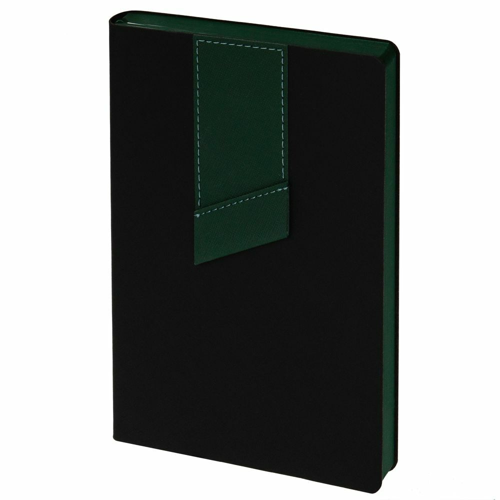 Ежедневник Bookmark, недатированный, черный с зеленым