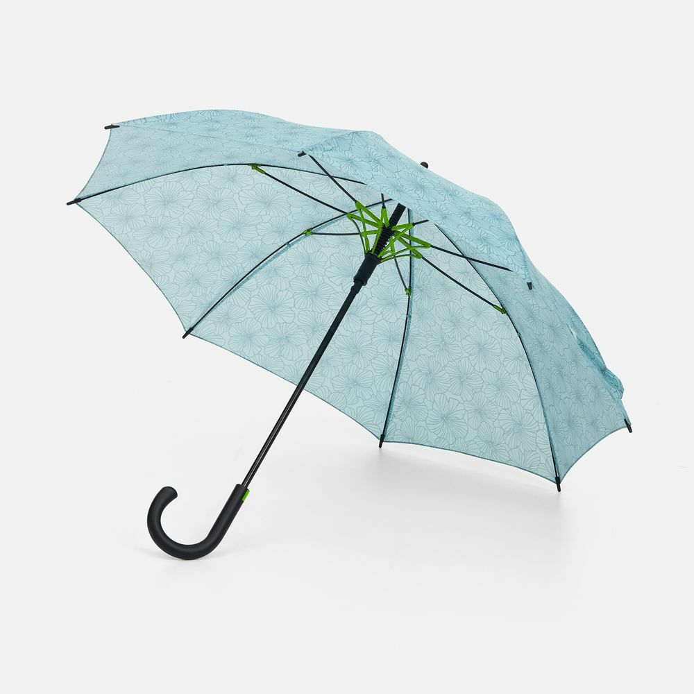 Зонт-трость Undercolor с полной запечаткой на заказ, с зелеными спицами