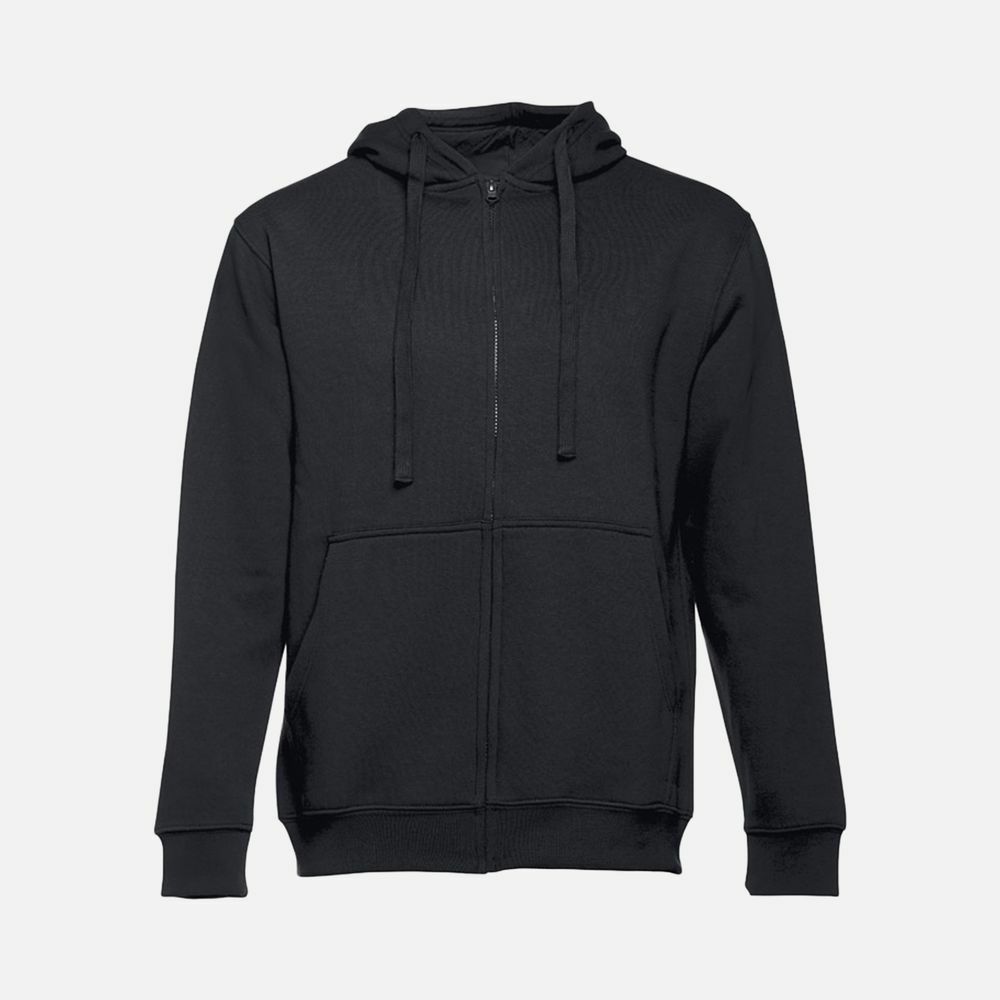 Толстовка мужская на молнии с капюшоном Amsterdam, черная