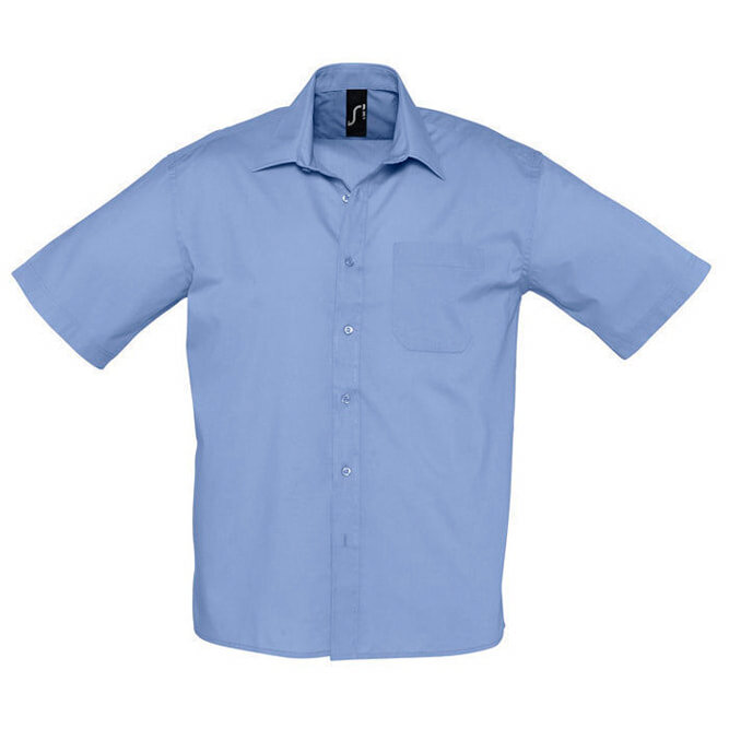 Рубашка&quot;Bristol&quot;, васильковый_2XL, 65% полиэстер, 35% хлопок, 105г/м2