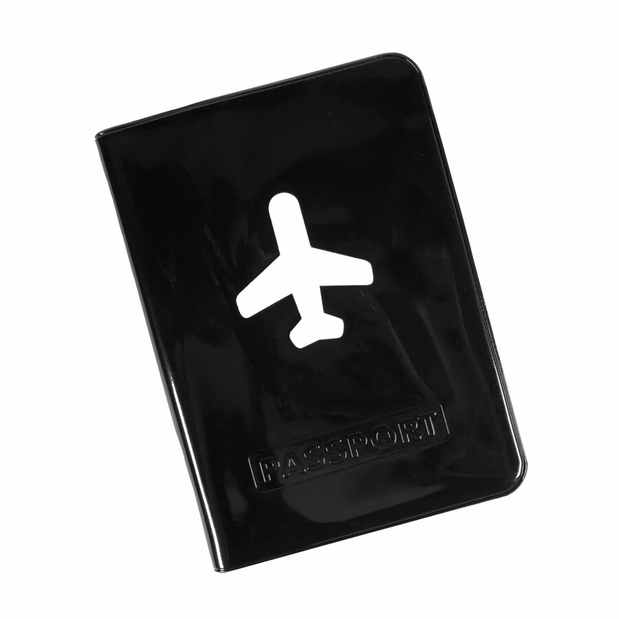 Обложка для паспорта &quot;Flight&quot; 10 x 13,8 см, ПВХ, черный