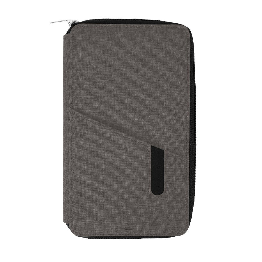 Футляр дорожный с зарядным устройством (4000mAh)&quot;Portable&quot;,светло-серый,12х21х3см, полиэстер
