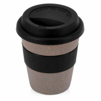 Стакан с силиконовой крышкой &quot;Café&quot;, черный