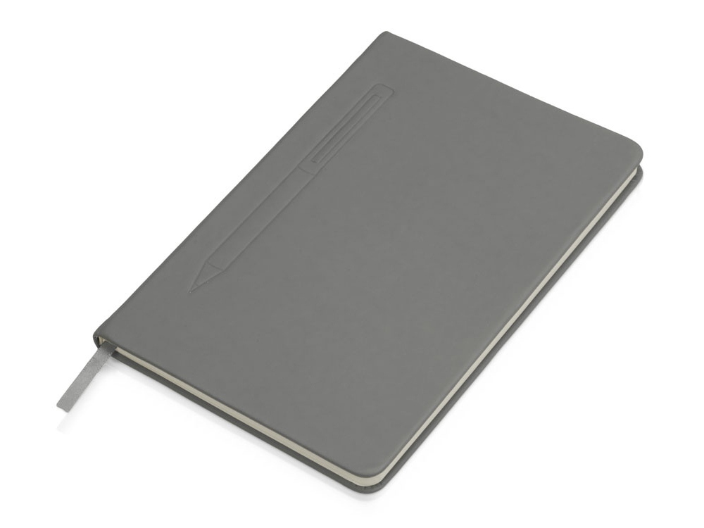 Блокнот А5 &quot;Magnet&quot; 14,3*21 с магнитным держателем для ручки, серый