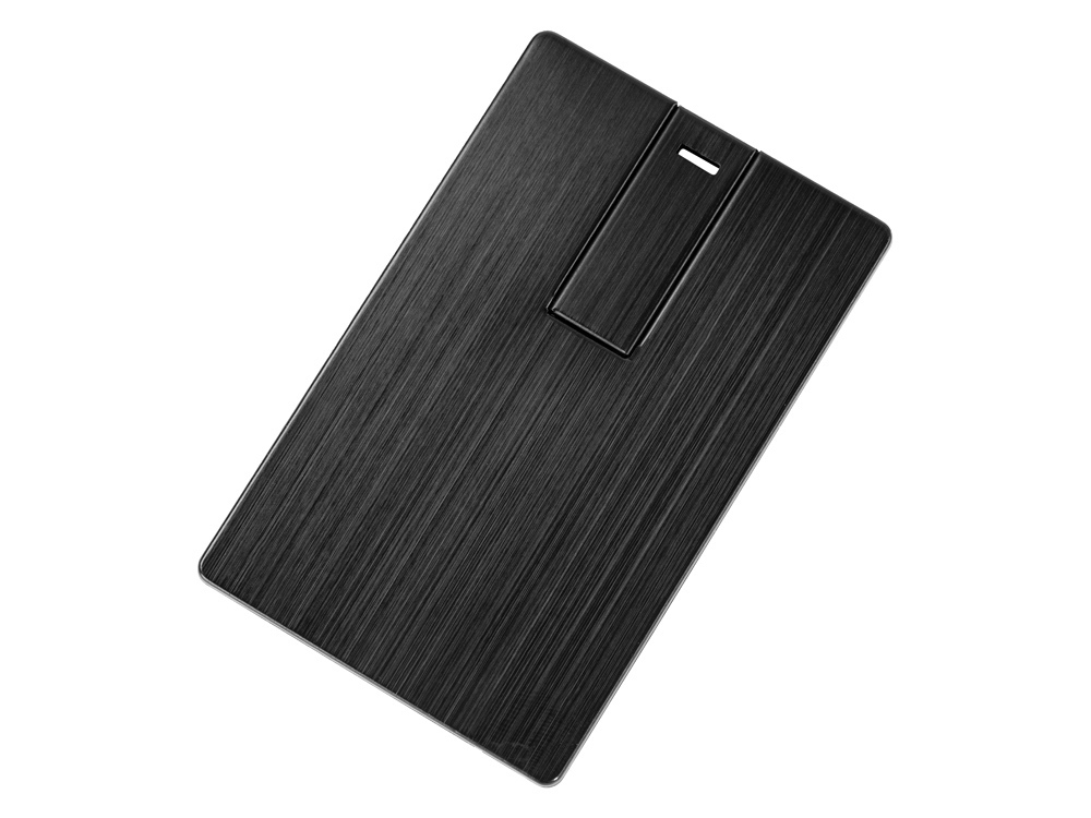 Флеш-карта USB 2.0 16 Gb в виде металлической карты &quot;Card Metal&quot;, черный