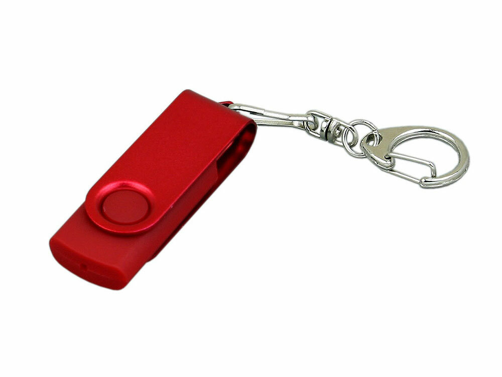 USB 3.0- флешка промо на 128 Гб с поворотным механизмом и однотонным металлическим клипом