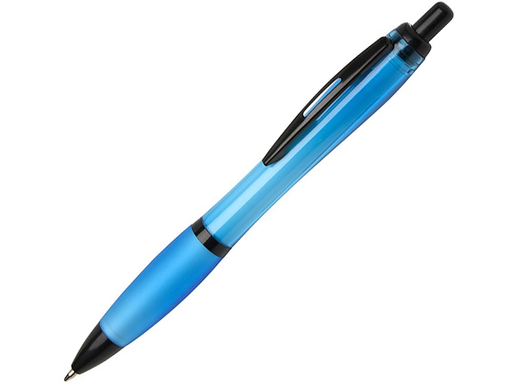 Nash шариковая ручка из переработанного пластика с черной отделкой (черные чернила) - Голубой