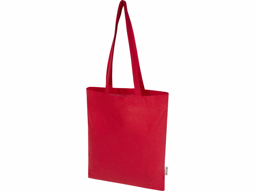 Мадрас Блэнд эко-сумка из переработанного хлопка GRS плотностью 140 г/м² объемом 7 л - Красный