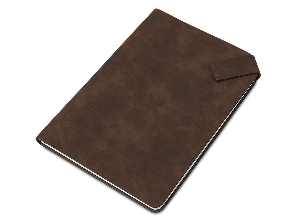 Блокнот А5 в гибкой обложке &quot;Chaplin&quot;, шоколадный