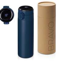 Вакуумная термокружка Waterline с медной изоляцией «Bravo», 400 мл, тубус, темно-синий