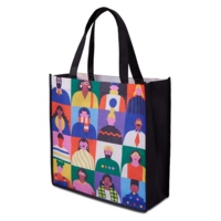 Сумка для шопинга с донной складкой и ручкой из PET ткани, 33.02*33.02*12.7 см