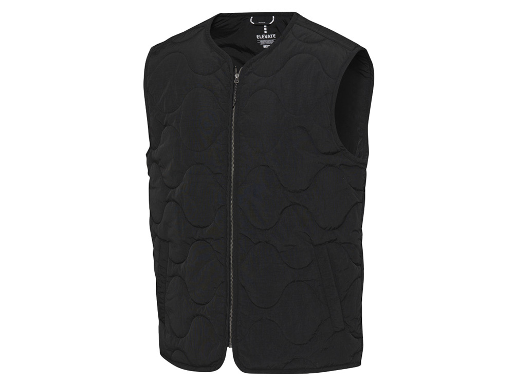 Quartz утепленный жилет унисекс из переработанного материала GRS - сплошной черный