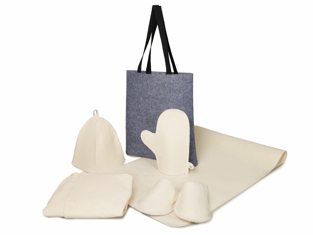 Банный набор с килтом "Healing", мужской, белый