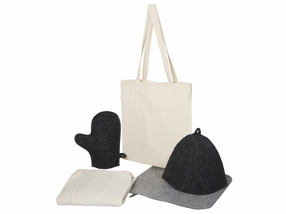 Банный набор с килтом "Healing Light", мужской, серый