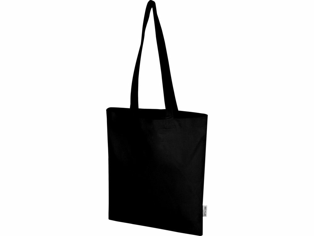 Мадрас Блэнд эко-сумка из переработанного хлопка GRS плотностью 140 г/м² объемом 7 л - Черный