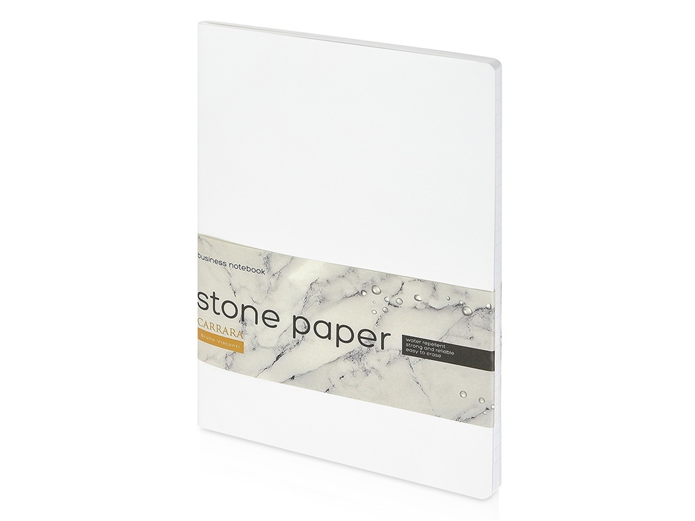 Тетрадь с каменной бумагой А5 "Carrara" 40 л., линейка, белый