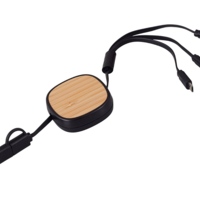 Универсальный кабель с ретрактором 3-в-1 «Retrax», черный