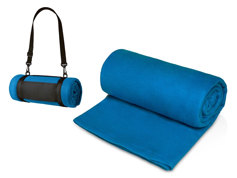 Плед «Нежность» с плечевым ремнем, синий