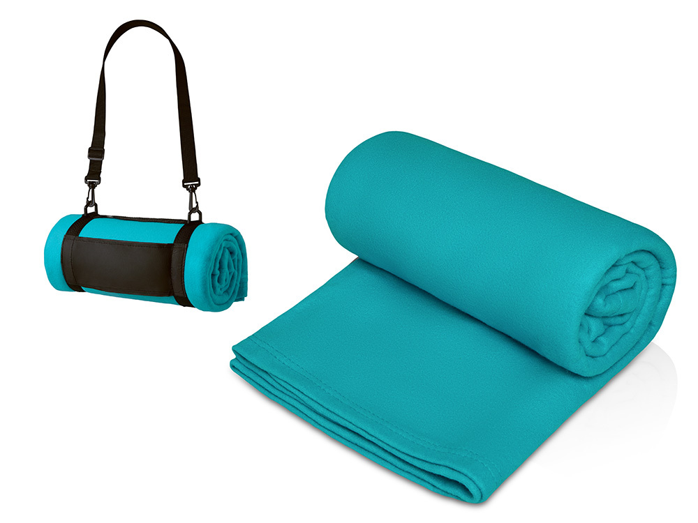 Плед «Нежность» с плечавым ремнем, светло-голубой