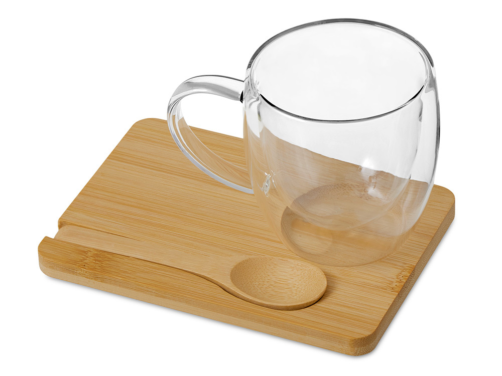 Кружка с двойными стенками на подставке с ложкой &quot;Teatrio&quot;