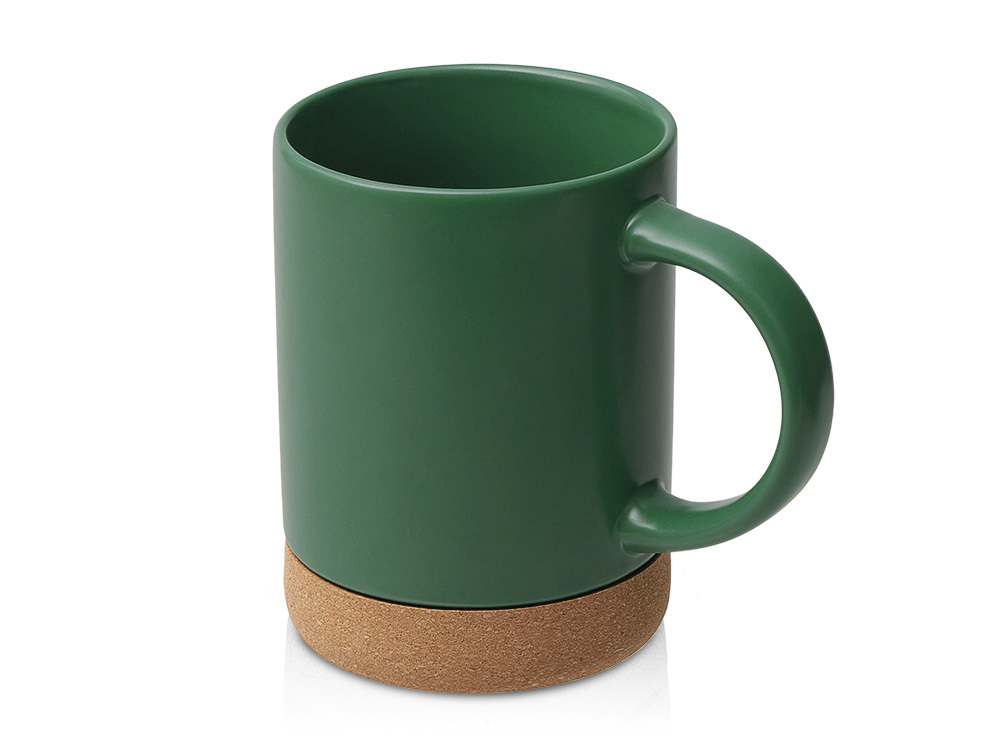 Кружка 450 мл с пробковым дном "Корк &amp; Бон", глубокий зеленый
