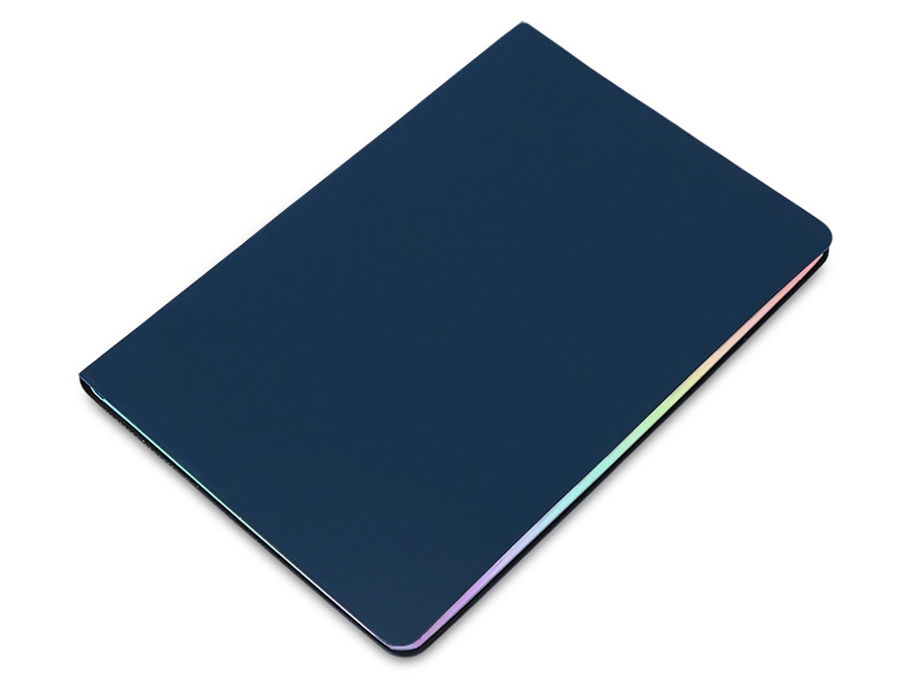 Блокнот А5 в гибкой обложке &quot;Fellini&quot; с голографическим срезом, темно-синий