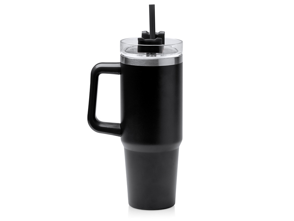 Термокружка «Крэнстон» с двойными стенками из переработанной нержавеющей стали, черный