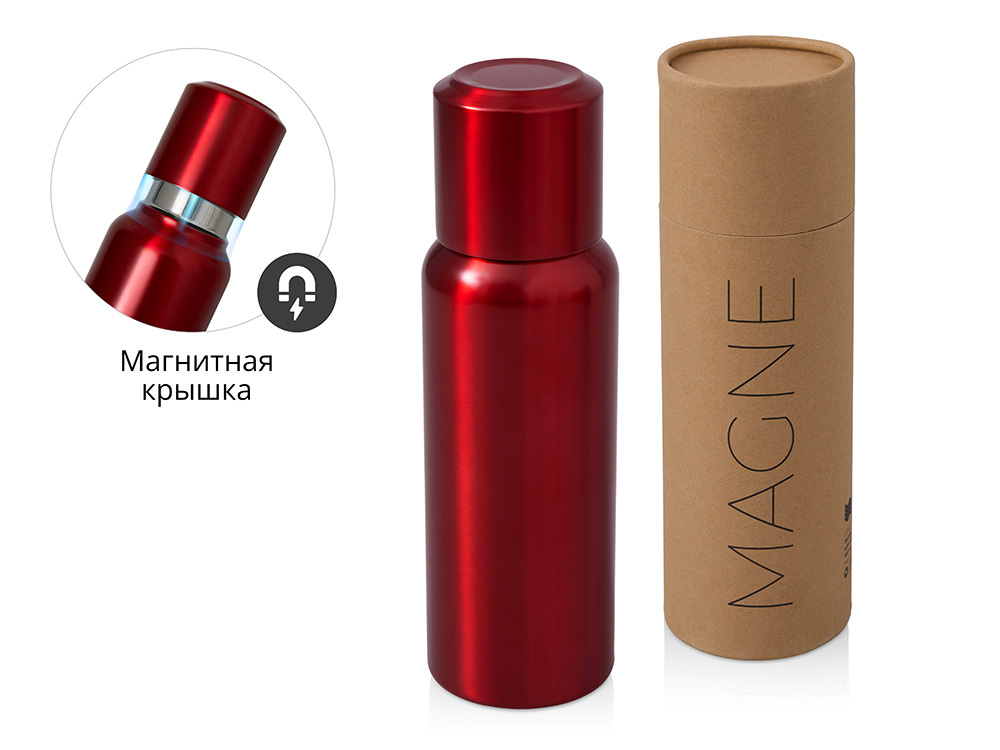 Вакуумный термос c магнитной крышкой "Magne", 500 мл, красный