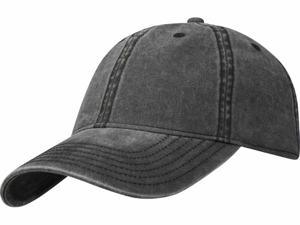 Графтон 6-панельная промытая кепка, черный