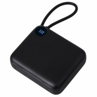 Внешний аккумулятор со встроенным кабелем «Liri», QC/PD, 10000 мАч, черный