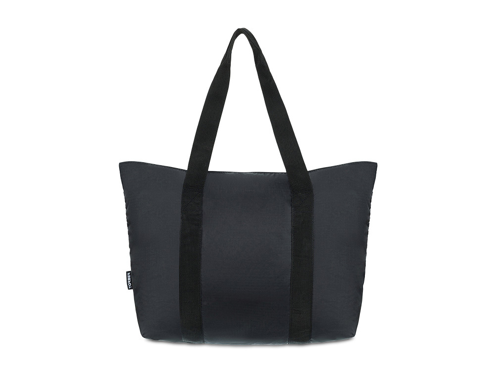 Сумка складная TORBER, черный, полиэстер, 48x33x12 см