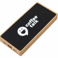 Внешний аккумулятор с подсветкой лого и солнечной панелью «Reedia S1», 10000 mAh, бамбук, черный