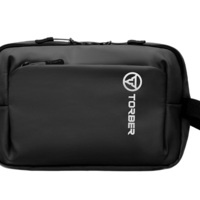 Несессер TORBER РИТМ, черный, полиэстер 900D с PU покрытием, 27 х 18 х 6 см