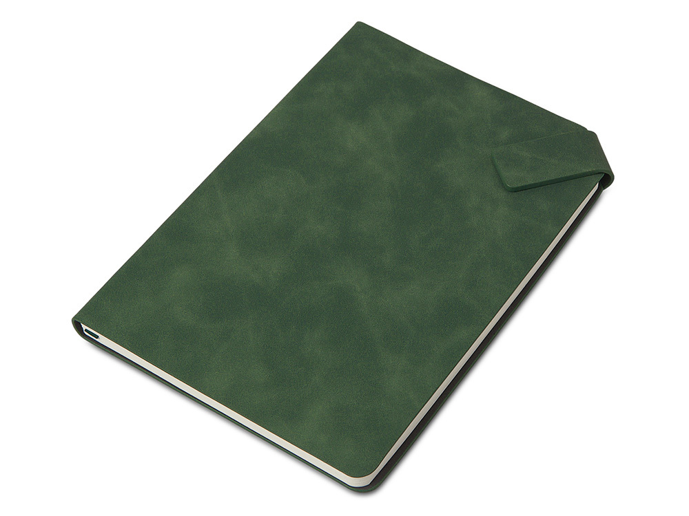 Блокнот А5 в гибкой обложке &quot;Chaplin&quot;, зеленый