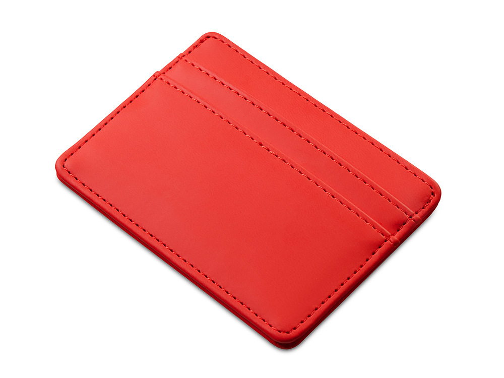 Картхолдер для двух карт и наличных денег с зажимом "Crave", красный