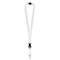 Ланъярд 2 см под сублимацию с карабином, межуровневым замком и замком обрыва, серебристый