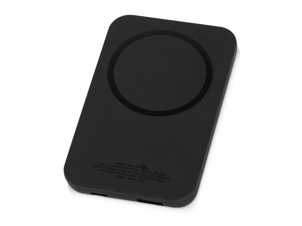 Магнитный беспроводной внешний аккумулятор &quot;MagnetIQ&quot;, 5000 mah, 10 W, черный