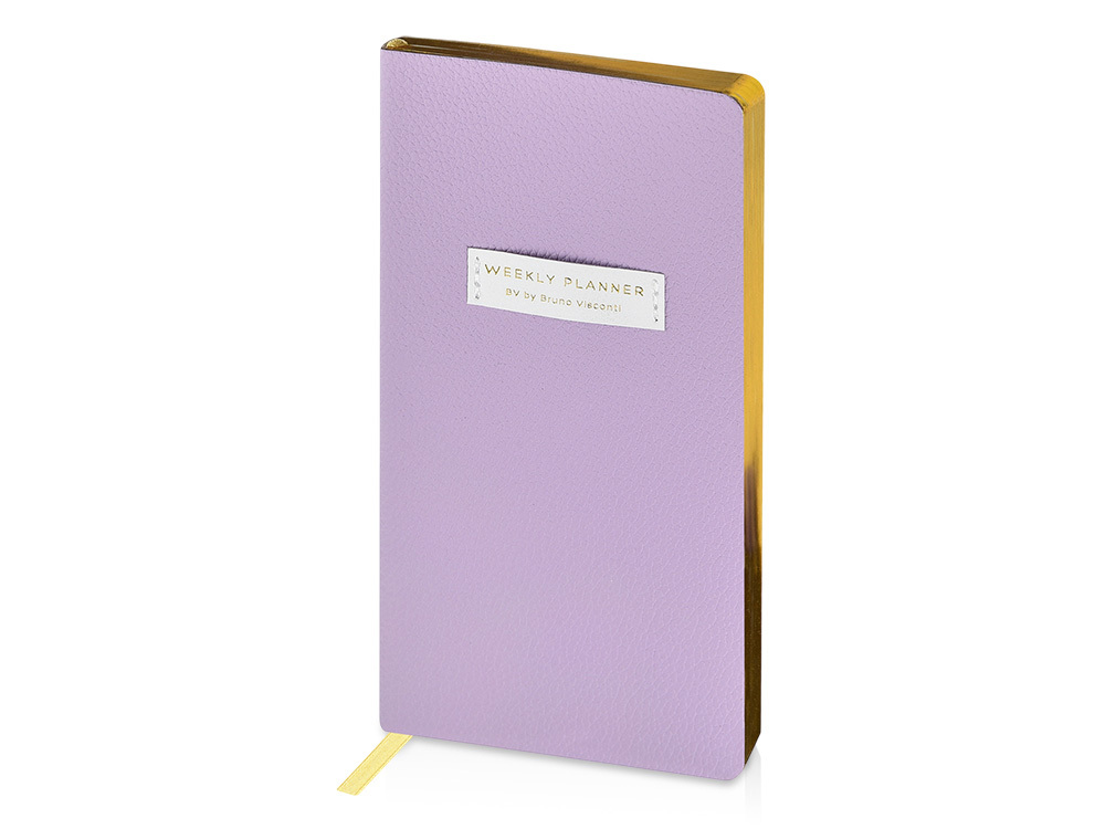Еженедельник недатированный А6 "Zefir"с нашивкой, сиреневый