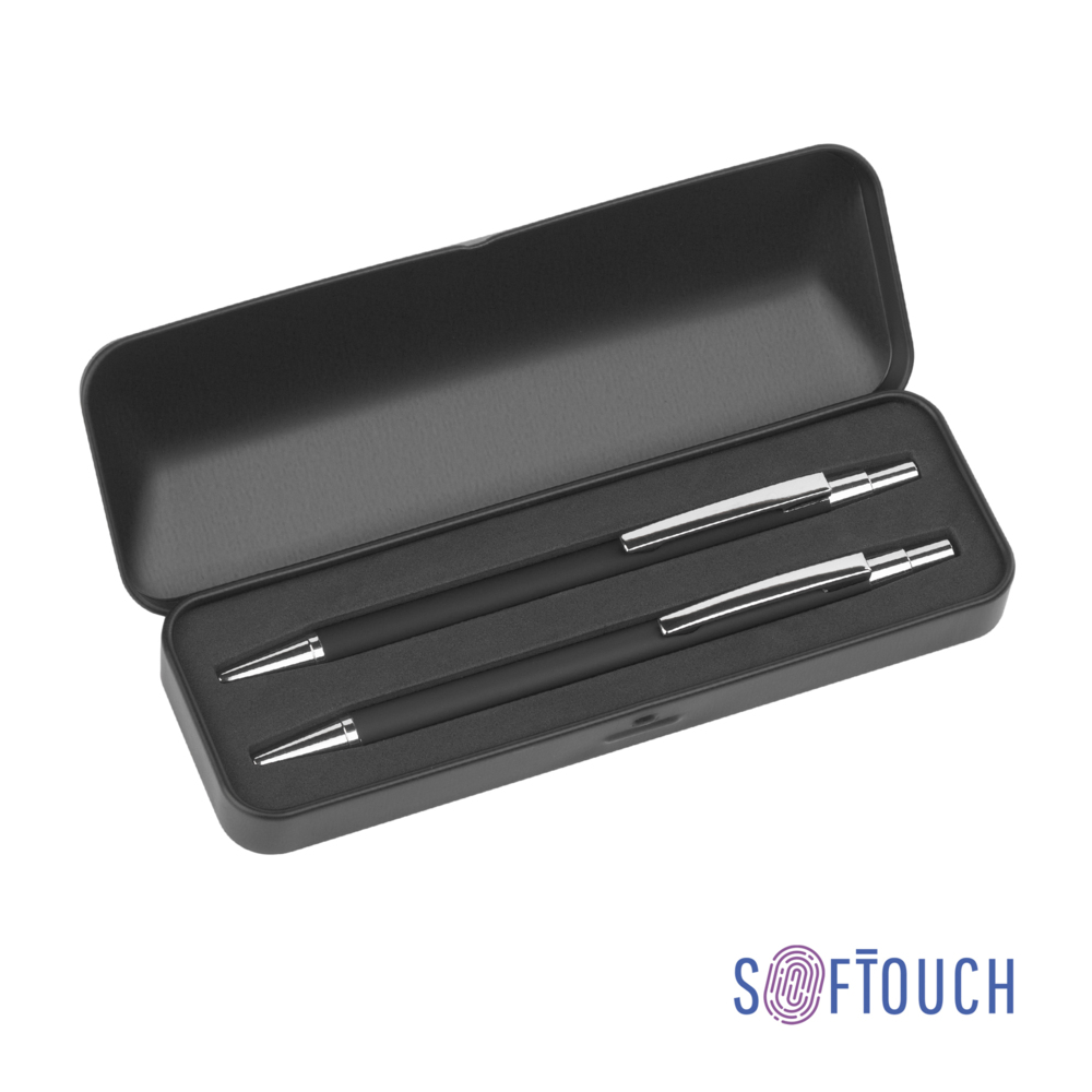 Набор &quot;Ray&quot; (ручка+карандаш), покрытие soft touch черный