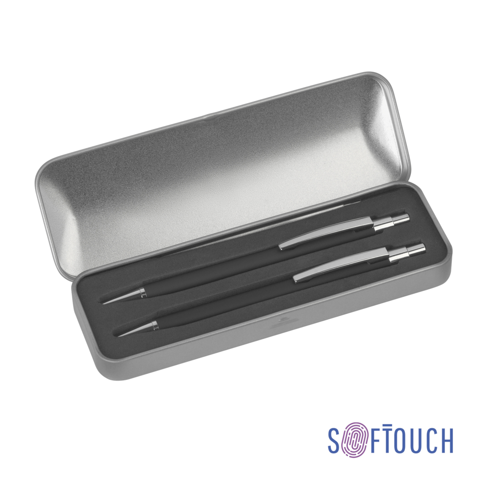 Набор &quot;Ray&quot; (ручка+карандаш), покрытие soft touch черный